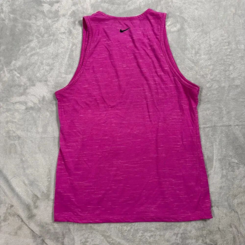 Nike Dri-FIT Womens Medium Pink Heather Athletic Tank Top Running Workout